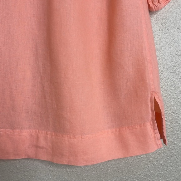 Lane Bryant Women’s Coral Linen Tunic Top Pintuck Detail Boho Blouse Sz 14-16 - Picture 7 of 9